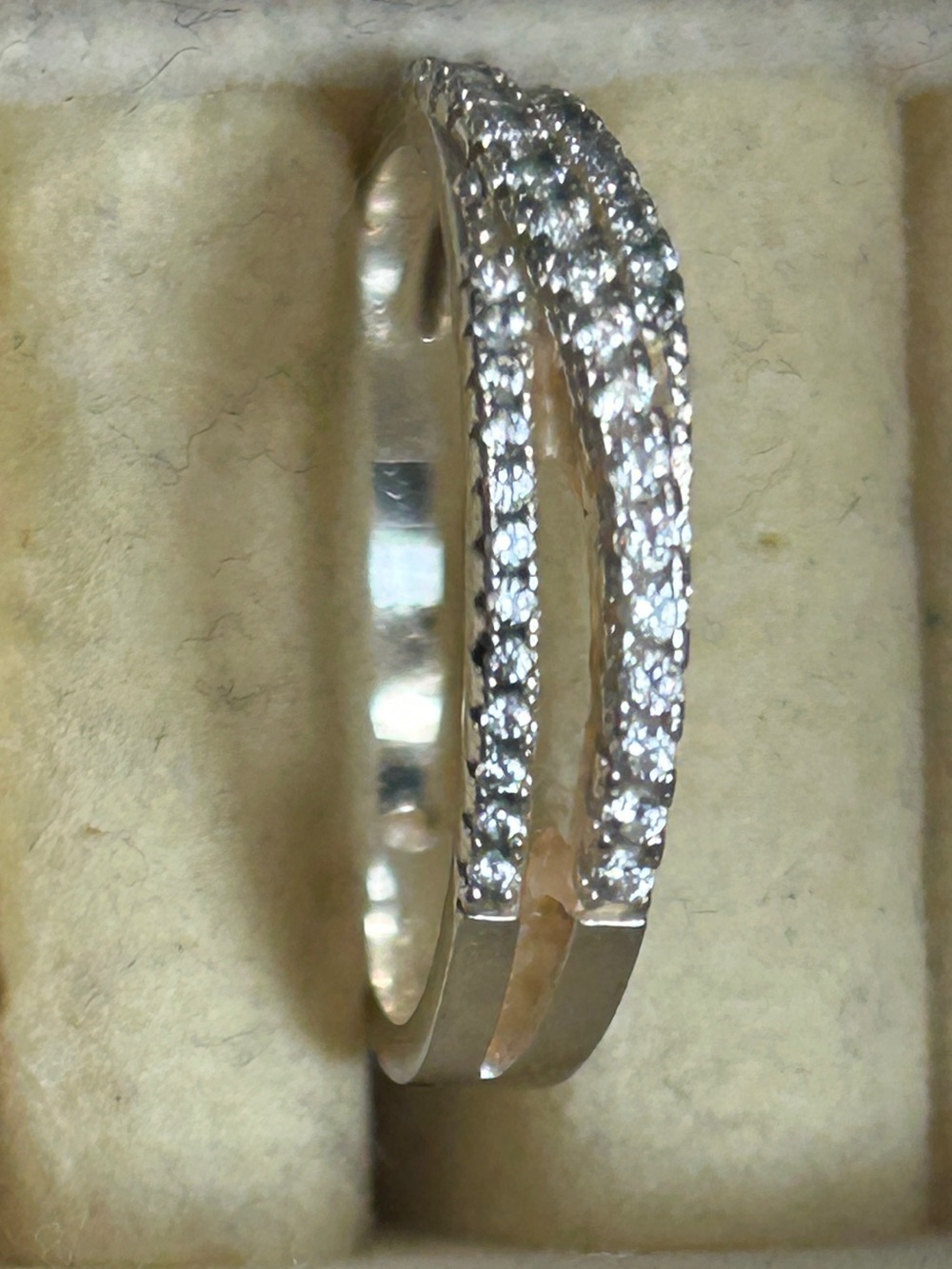 Sterling Silver Pave Band Ring in Silver